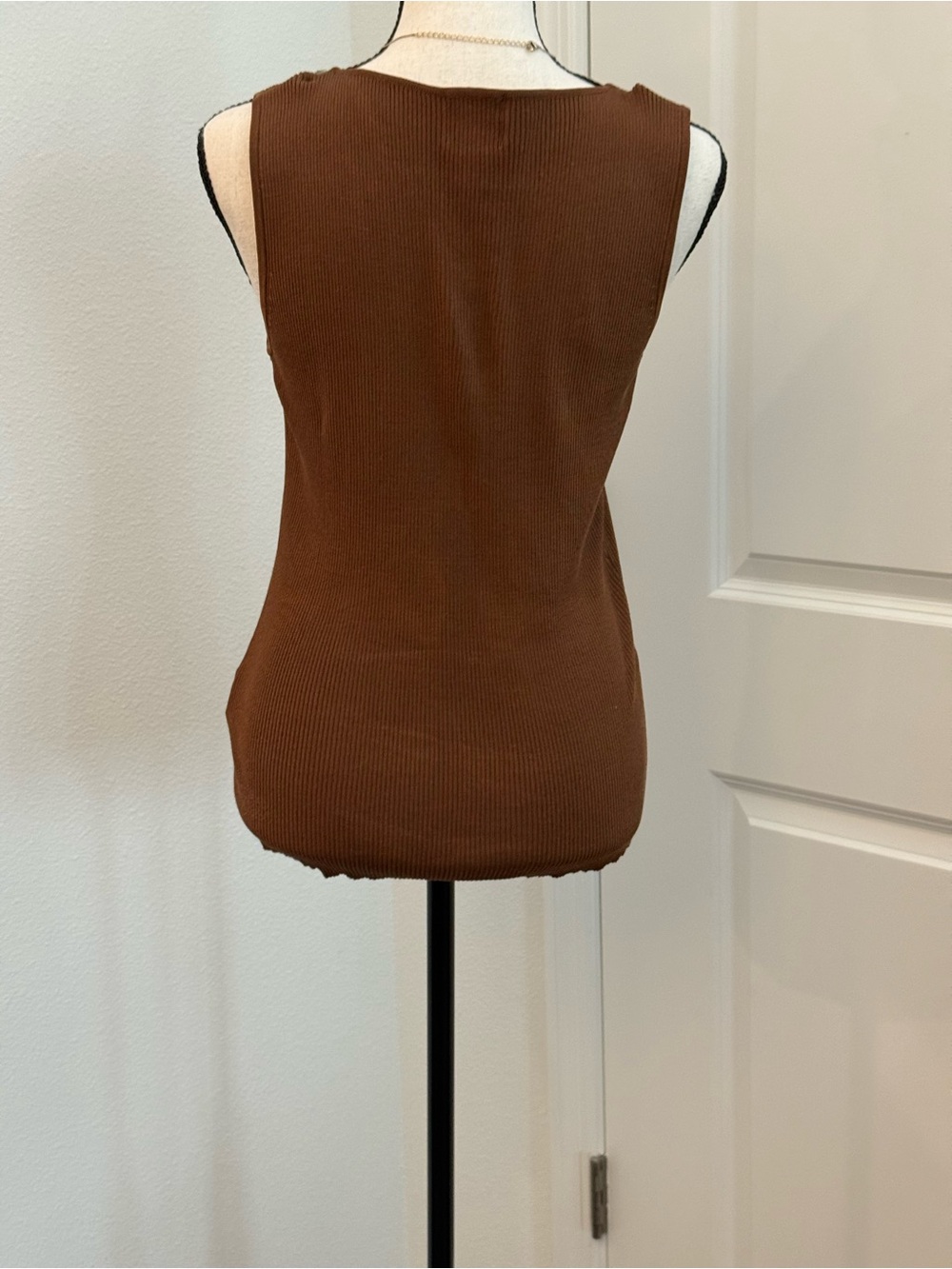 Ruby Rd. Brown Embellished Ribbed Tank - Picture 5 of 10